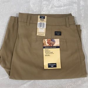 Dockers Washed Khaki Shorts: Pleated/Relaxed Fit